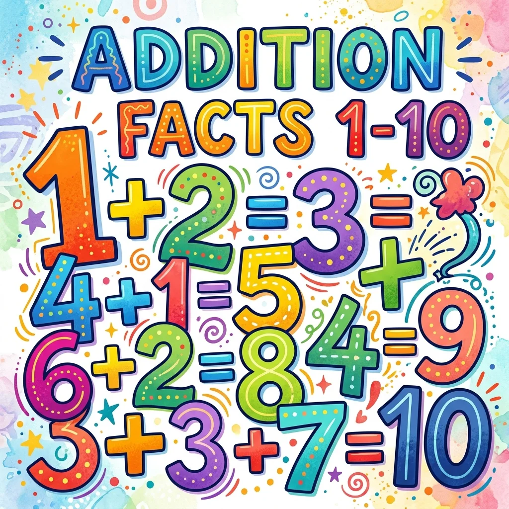 Addition Facts 1-10 Flashcards