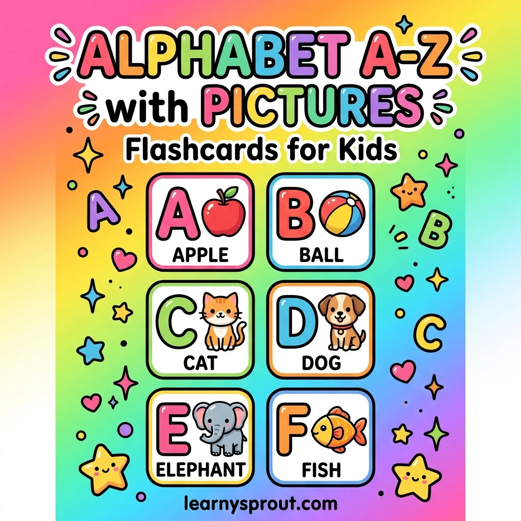 Alphabet A-Z with Pictures Flashcards