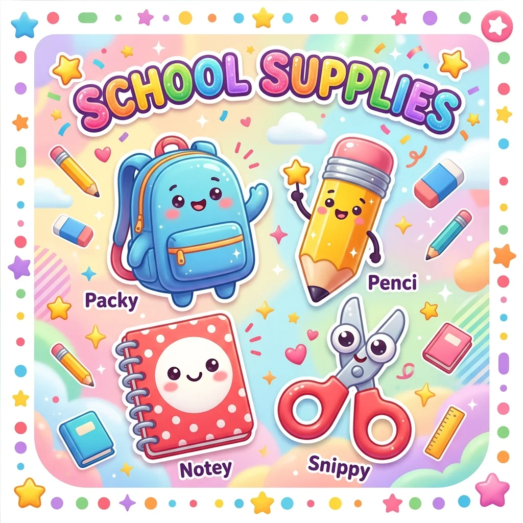 School Supplies Flashcards