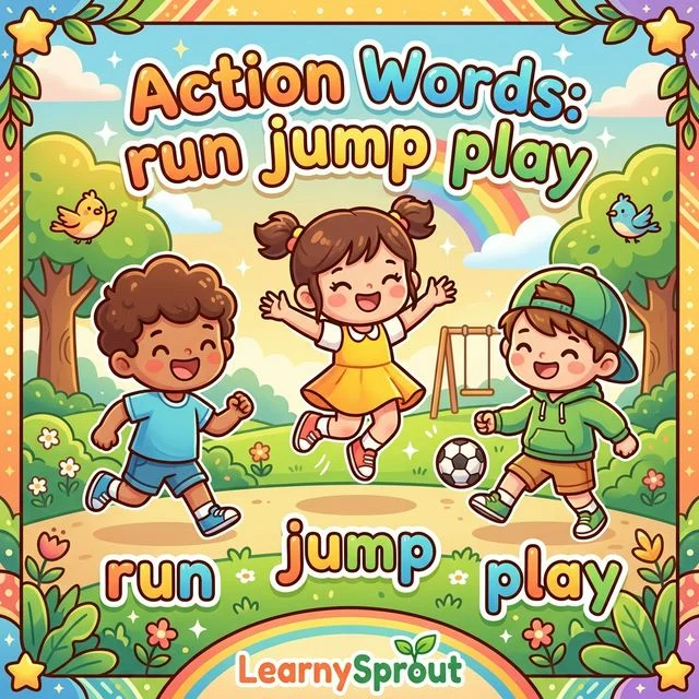 Action Sight Words — run, jump, play, look