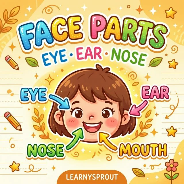 Body Parts Tracing — Eye, Ear, Nose