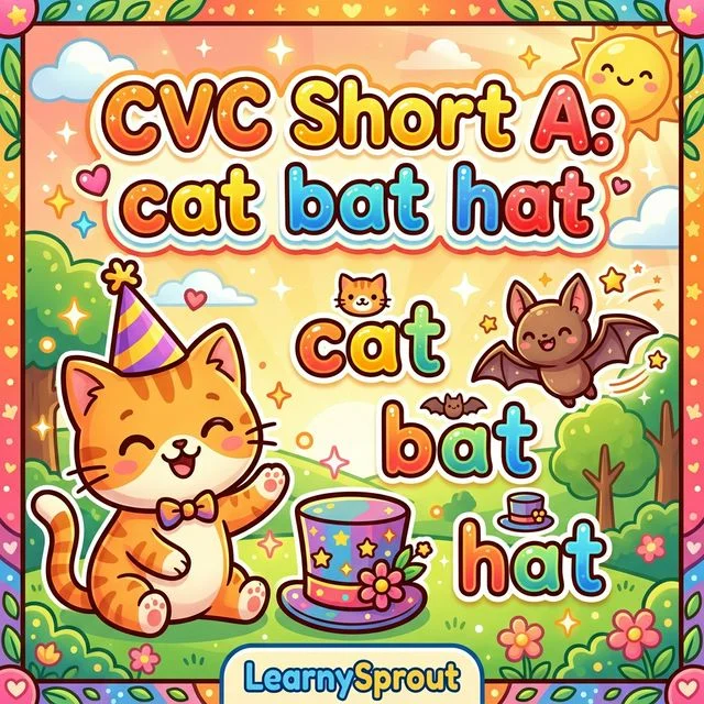 CVC Words: Short A — cat, bat, hat