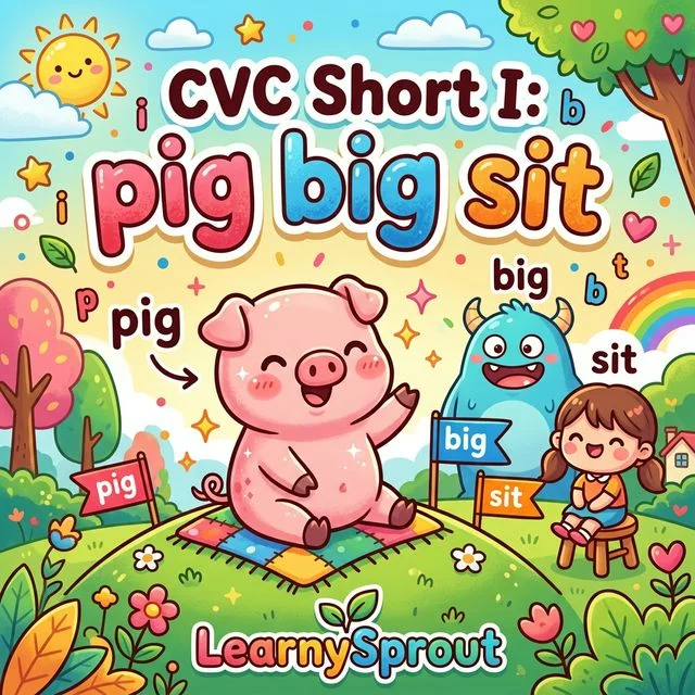 CVC Words: Short I — pig, big, sit