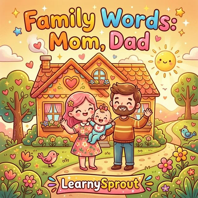 Family Words Tracing — Mom, Dad, Sister, Brother