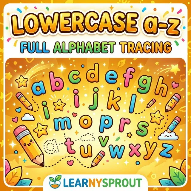 Full Lowercase Alphabet a-z Tracing