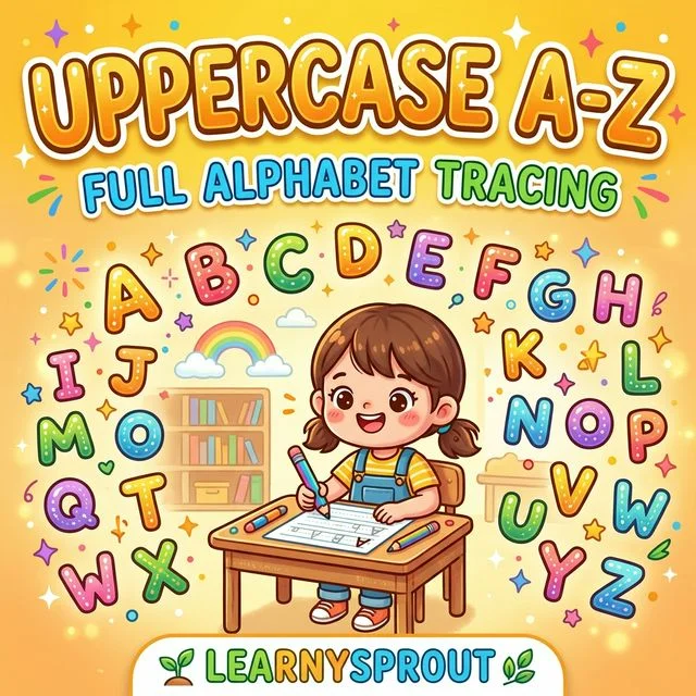 Full Uppercase Alphabet A-Z Tracing