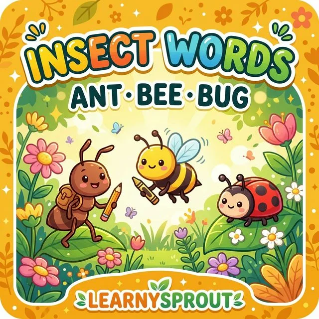 Insect Words Tracing — Ant, Bee, Bug