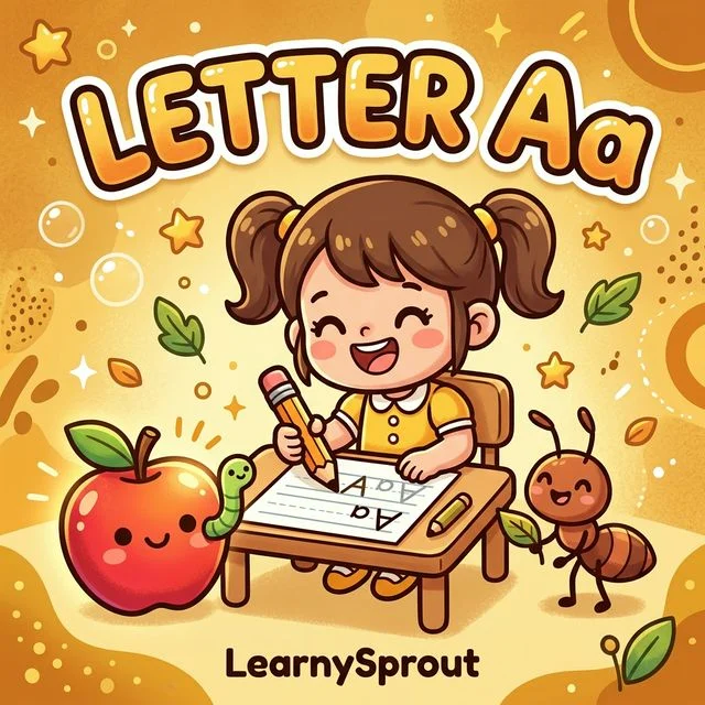 Letter A Tracing — Uppercase and Lowercase