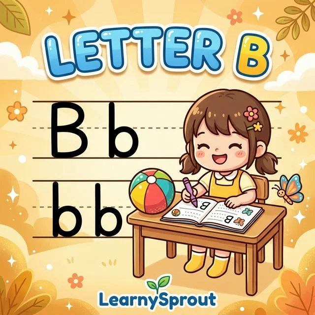 Letter B Tracing — Uppercase and Lowercase
