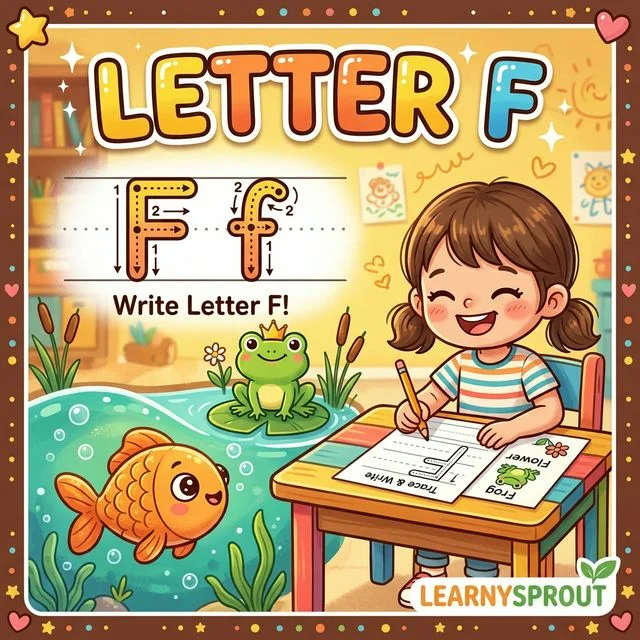 Letter F Tracing — Uppercase and Lowercase
