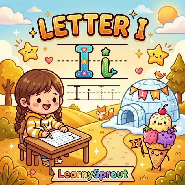 Letter I Tracing — Uppercase and Lowercase