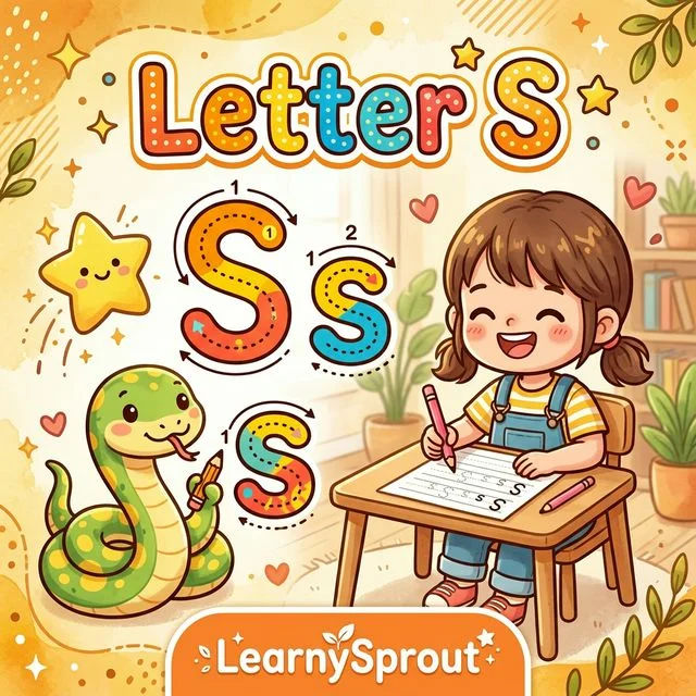 Letter S Tracing — Uppercase and Lowercase