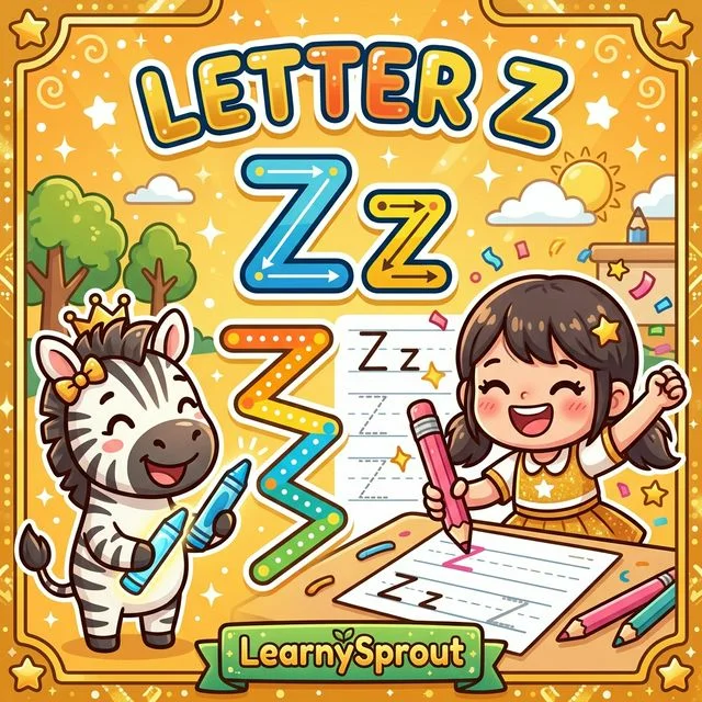 Letter Z Tracing — Uppercase and Lowercase