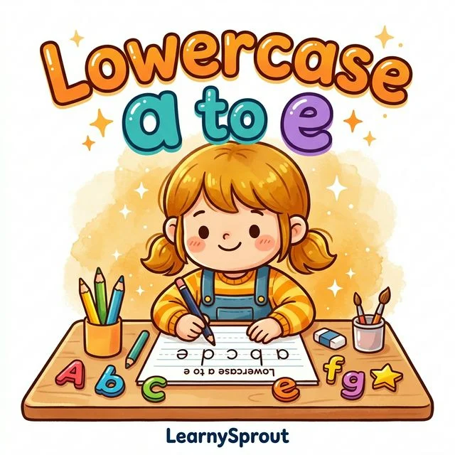 Lowercase Letters a to e Tracing
