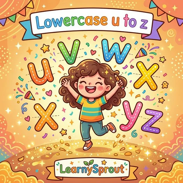 Lowercase Letters u to z Tracing