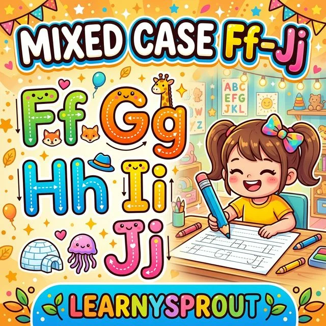 Mixed Case Letters Ff to Jj Tracing