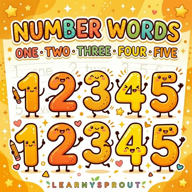 Number Words — One, Two, Three, Four, Five