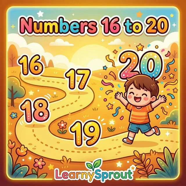 Numbers 16 to 20 Tracing