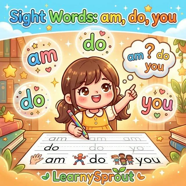 Sight Words: am, do, you Tracing