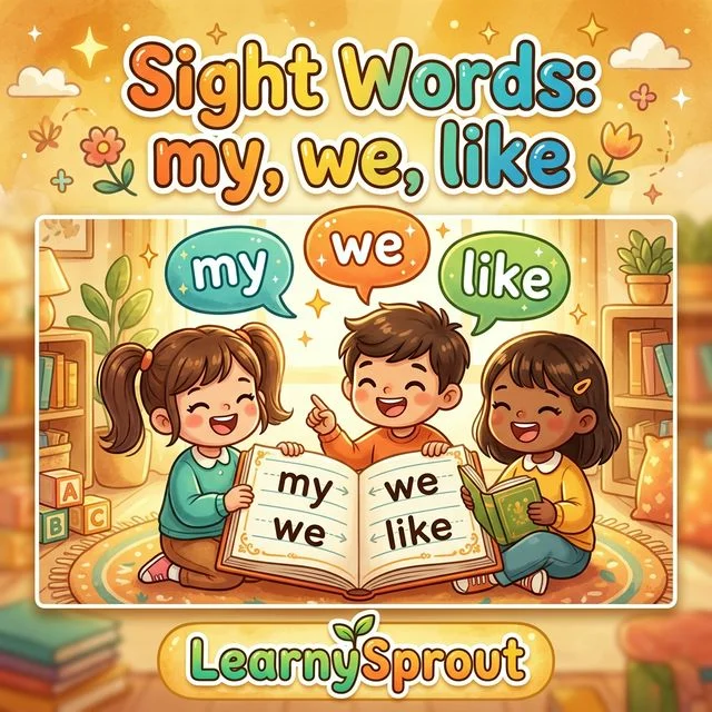 Sight Words: my, we, like Tracing