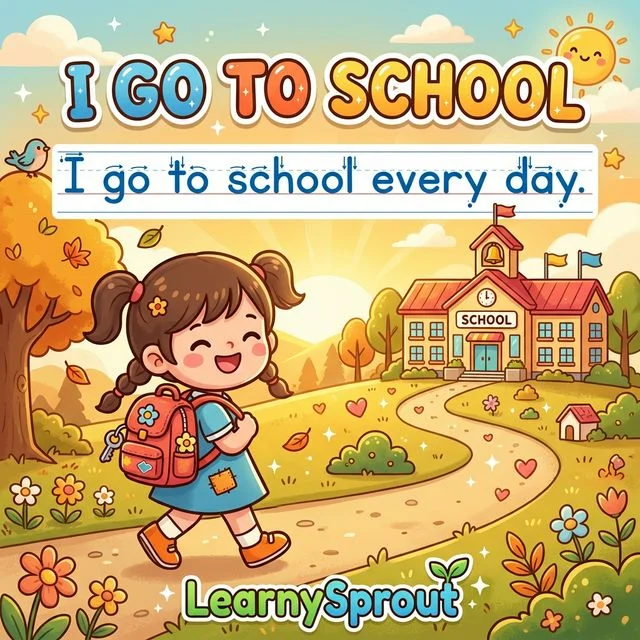 Simple Sentences: I go to school Tracing