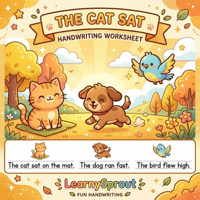 Simple Sentences: The cat sat Tracing