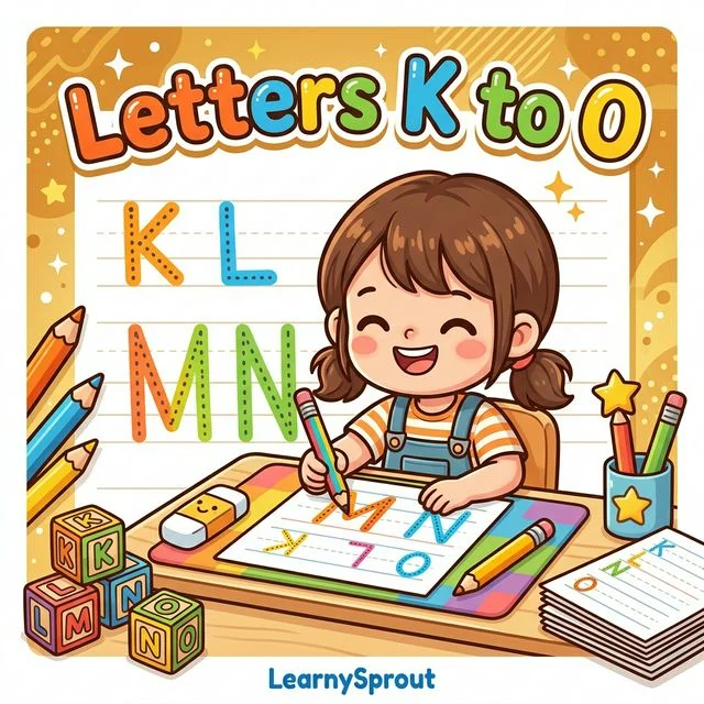 Uppercase Letters K to O Tracing