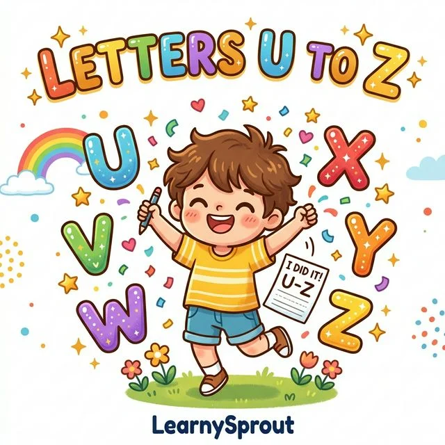 Uppercase Letters U to Z Tracing