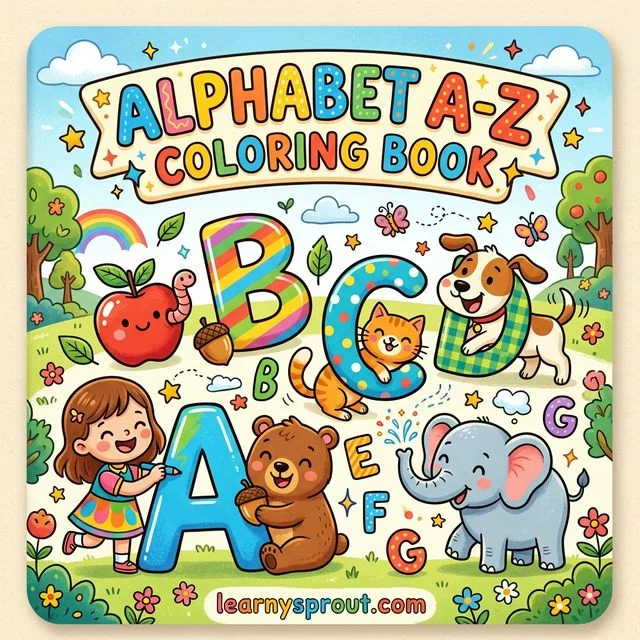 Alphabet A-Z Coloring Book — Learn Your Letters! — Free Printable Coloring Book for Kids