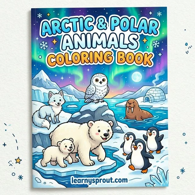Arctic & Polar Animals Coloring Book — Penguins, Polar Bears & More — Free Printable Coloring Book for Kids