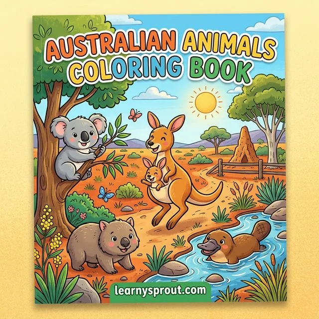 Australian Animals Coloring Book — Koalas, Kangaroos & More — Free Printable Coloring Book for Kids