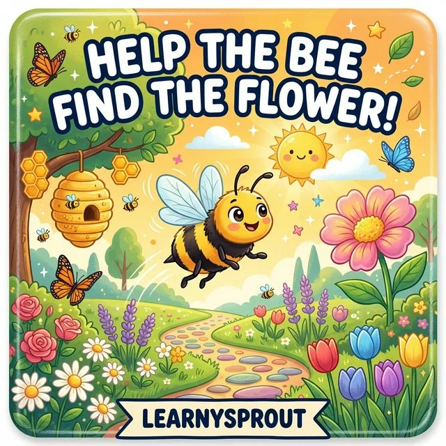 Help the Bee Find the Flower! — Maze Worksheet