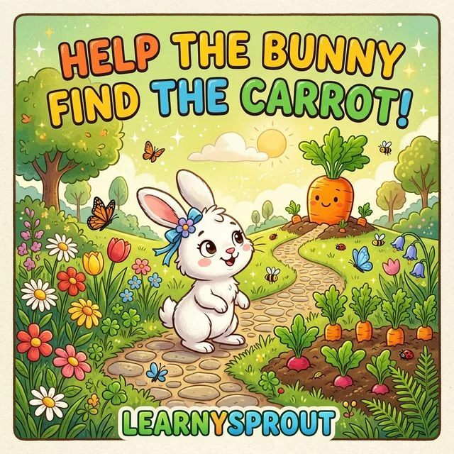 Help the Bunny Find the Carrot! — Maze Worksheet