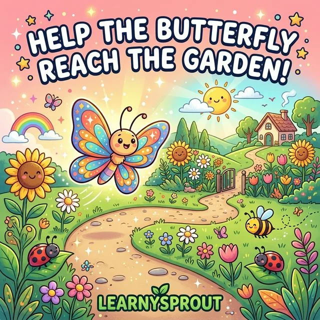 Help the Butterfly Reach the Garden! — Maze Worksheet