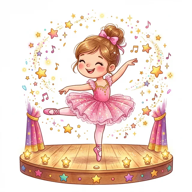 Ballerina dancing coloring page for kids