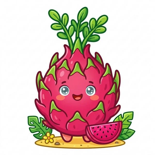 Dragon fruit exotic with scales coloring page for kids — free printable
