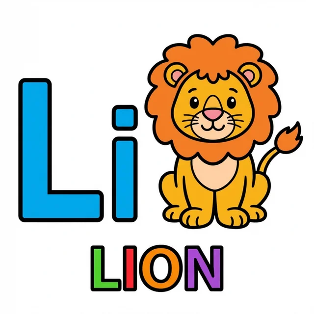 Letter L coloring page with capital L small l and lion illustration.