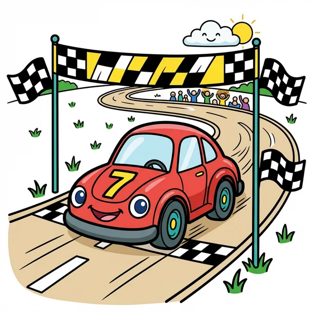 Race car coloring page for kids