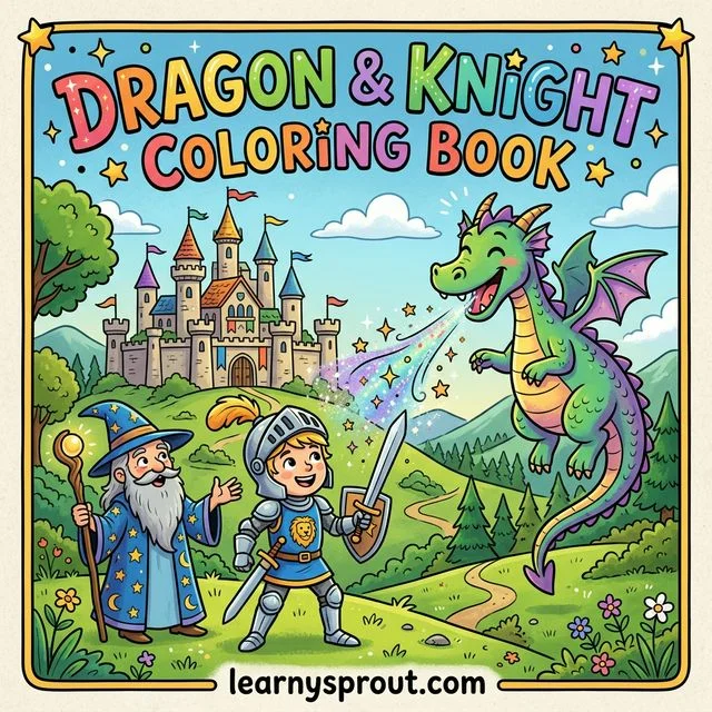 Dragon & Knight Coloring Book — Medieval Adventures — Free Printable Coloring Book for Kids