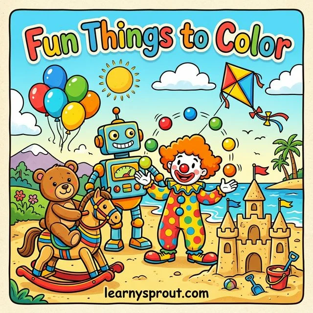 Fun Things to Color — Activity Coloring Book for Kids — Free Printable Coloring Book for Kids