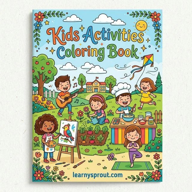 Kids Activities Coloring Book — Art, Music, Gardening & Fun — Free Printable Coloring Book for Kids