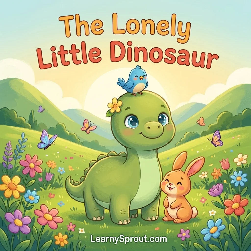 The Lonely Little Dinosaur — An Illustrated Story for Kids