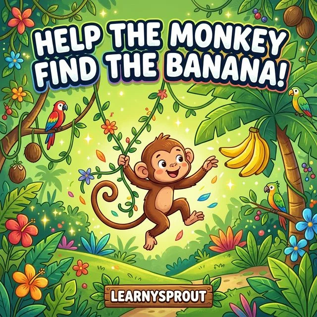 Help the Monkey Find the Banana! — Maze Worksheet