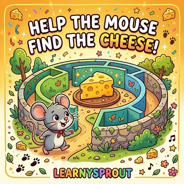 Help the Mouse Find the Cheese! — Maze Worksheet