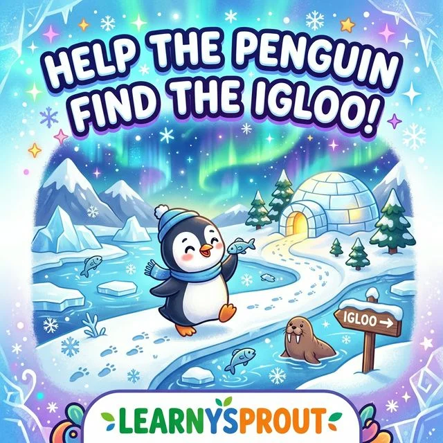 Help the Penguin Find the Igloo! — Maze Worksheet