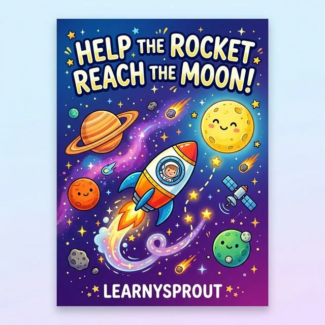 Help the Rocket Reach the Moon! — Maze Worksheet