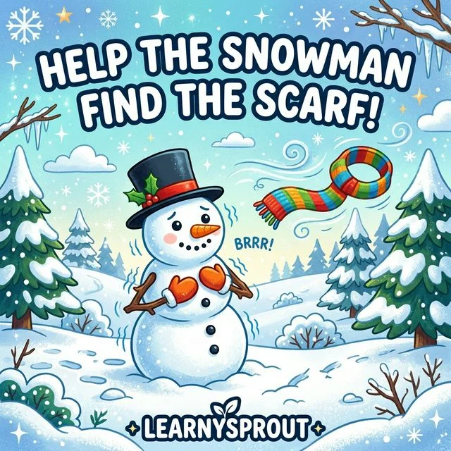 Help the Snowman Find the Scarf! — Maze Worksheet