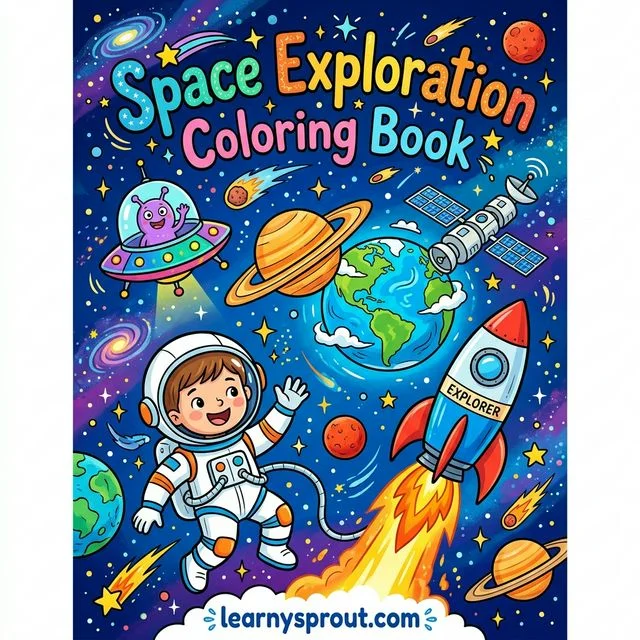 Space Exploration Coloring Book — Rockets, Astronauts & Planets — Free Printable Coloring Book for Kids