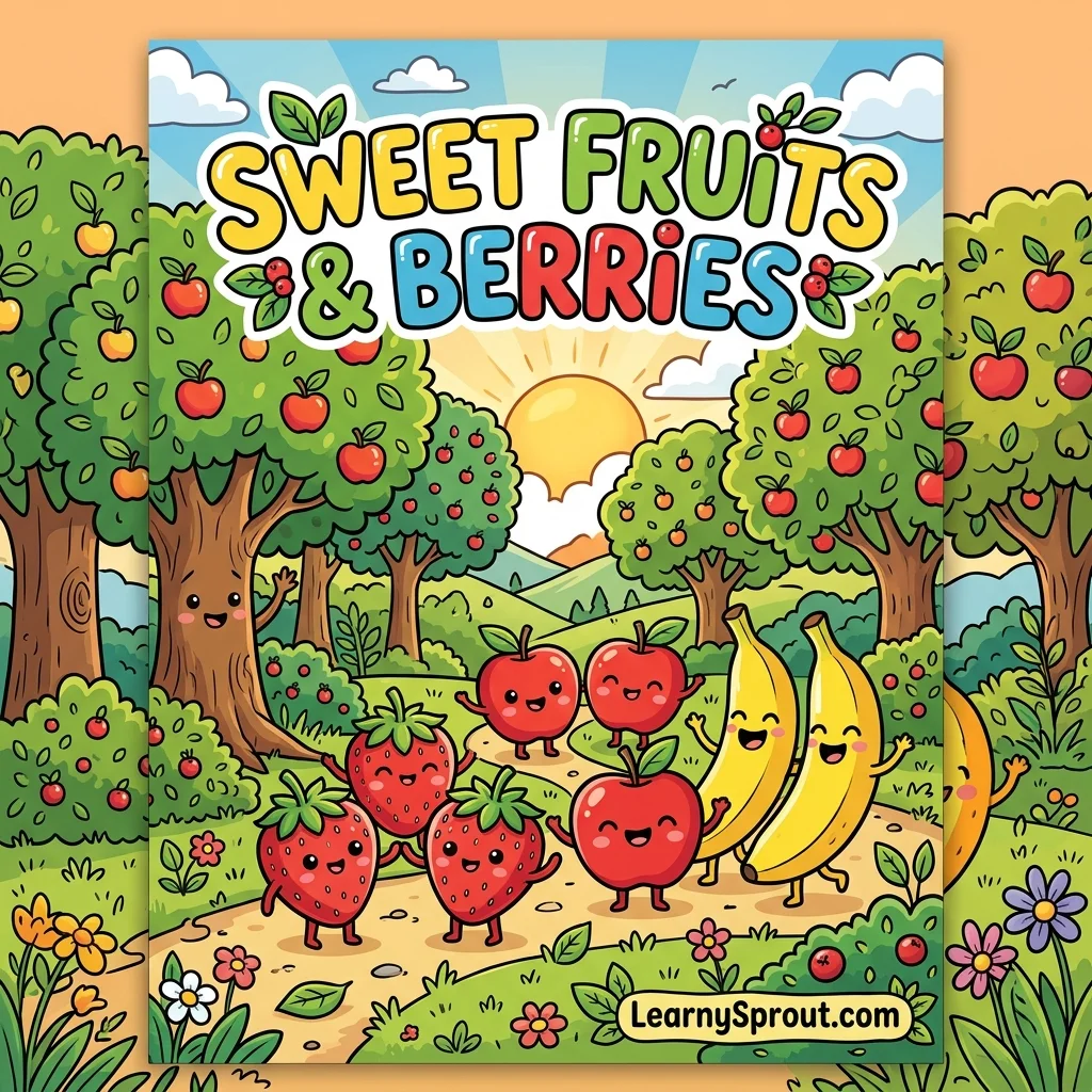 Sweet Fruits & Berries Coloring Book Cover - Free Printable