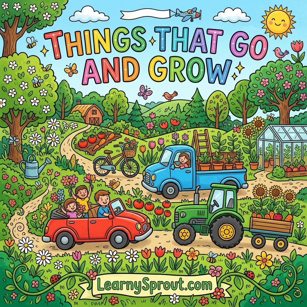 Things That Go & Things That Grow Coloring Book Cover
